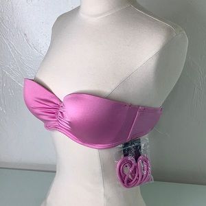Victoria’s Secret pink Strapless wired padded bikini top size 32C NWT